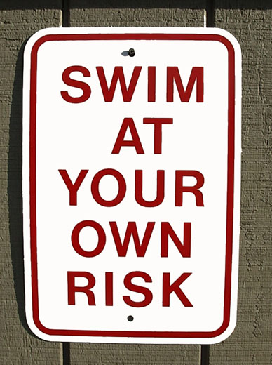 Swim Area Sign